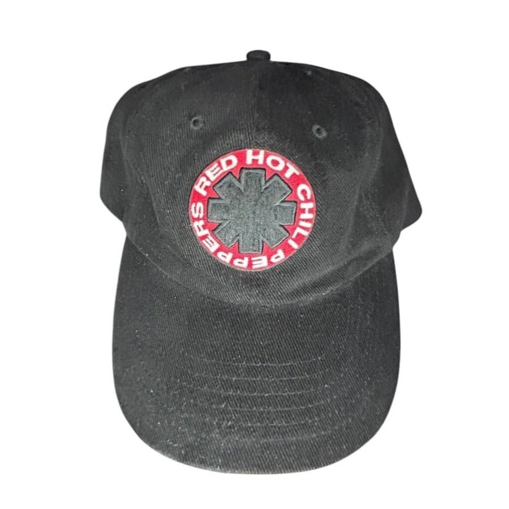 Vintage Y2k Red Hot Chilli Peppers Band Embroidered Logo Strapback Hat No Flaws